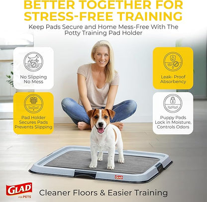Glad for Pets Extra Large Charcoal Dog Training Pads, Absorbent Leak Proof Pee Pads for Dogs and Puppies, Odor Control Potty Pads with Activated Carbon, 28 x 30 Inches, 30 Count - 6 Pack