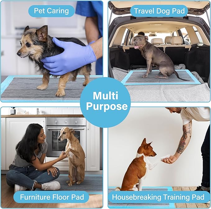 FluffyDream Ultra Charcoal Dog Training Pads with Leak-Proof Quick-Dry Urine Odor Design for Potty Training,23"X35"(40PCS) Improved Quality Pee Pads for Dogs, Super Absorbent Disposable Underpads