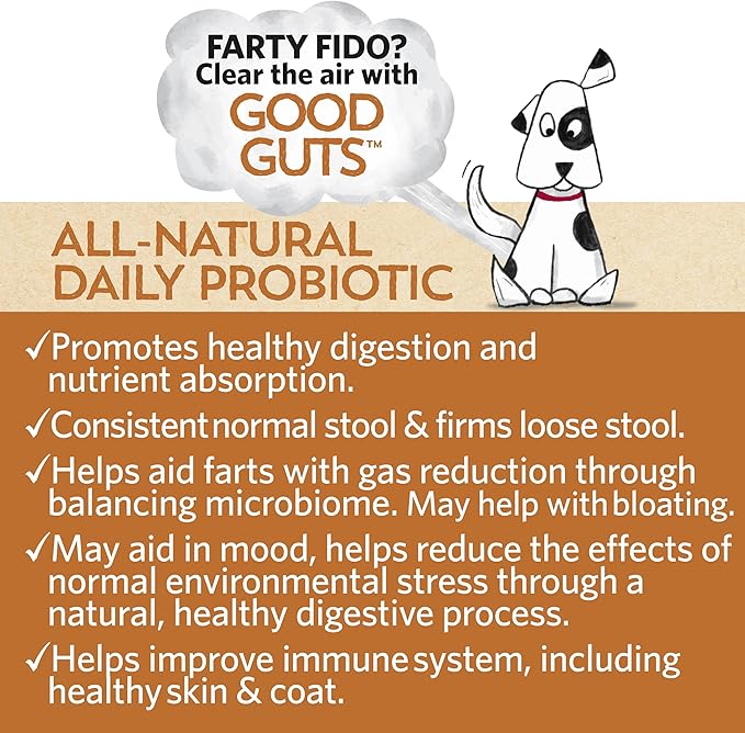 Fidobiotics Good Guts for Medium Mutts Probiotic for Dogs, 6 Billion CFUs, 11 Strains, 5 Digestive Enzymes, 2 Prebiotics, Digestive Gut Health for Dogs, Adult & Puppy Probiotics Supplements, Pack of 2
