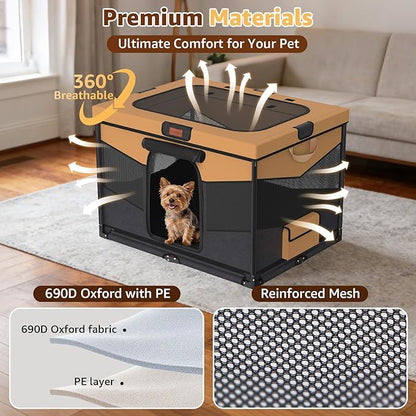 LOOBANI Foldable Dog Playpen for Small Dogs- Indoor/Outdoor Puppy Playpen with Removable Washable Fabric Enclosure, Sturdy Steel Frame & 690D Oxford Cloth,Portable Crate for Puppies & Cats,32"x24"x22"