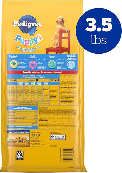 Pedigree Dry Puppy Food, Puppy Dry Food with Grilled Steak and Vegetable Flavor, 3.5 lb. Bag