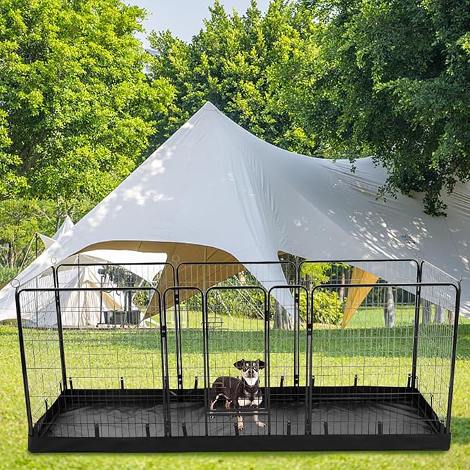 PJYuCien Rectangle Dog Playpen Pad - 32"x96" Size, Fits 8 Panels, 600D Oxford Cloth, Waterproof (Bottom Pad Only)