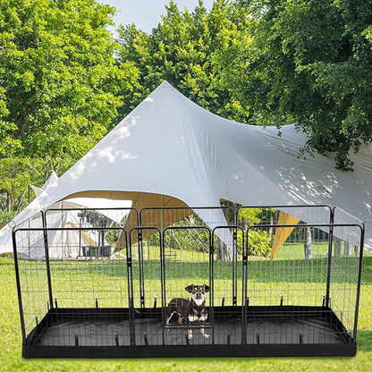 PJYuCien Rectangle Dog Playpen Pad - 32"x96" Size, Fits 8 Panels, 600D Oxford Cloth, Waterproof (Bottom Pad Only)