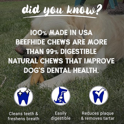 Pet Factory 100% Made in USA Beefhide Chips Dog Chew Treats - Beef & Chicken Flavor, 8 oz