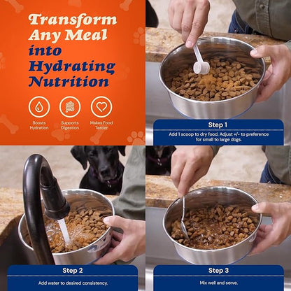 CLEAR CONSCIENCE PET® Barkinara™ SuperGravy® Natural Dog Food Gravy Topper, Hydration Broth Mix, Gluten and Grain Free Kibble Seasoning Powder Topper for Picky Eaters (2.1 oz. (14 Scoop))