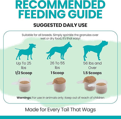 Sea Kelp Powder for Dogs - Thyroid, Dental & Plaque Support, Skin & Coat - Chew + Heal Labs Iodine-Rich 4 oz Kelp Supplement, Digestion & Immune, Seaweed Meal Topper with 5cc Spoon, Made in USA