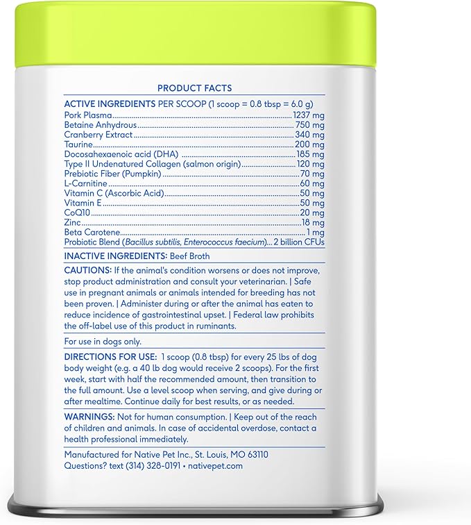 Native Pet Senior Daily Dog Vitamins & Supplements – 12-in-1 Dog Multivitamin Powder for Senior Dogs – Supports Mobility, Cognition, Digestion, Immune Health & More – 30 Scoops