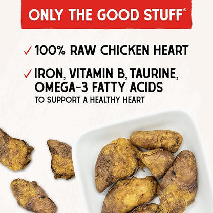 Stella & Chewy's Freeze-Dried Raw Chicken Heart Dog Treats - Single Ingredient, No Additives - Premium Training Treats - Perfect For Picky Eaters - 11oz Bag