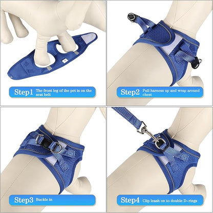 YIMEIS Dog Harness and Leash Set, No Pull Soft Mesh Pet Harness, Reflective Adjustable Puppy Vest for Small Medium Large Dogs, Cats (Royal Blue, Medium (Pack of 1)