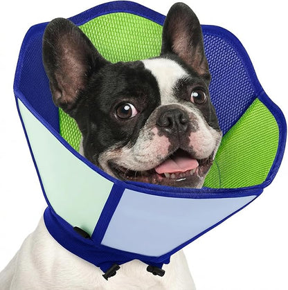 AOFITEE Dog Cone - Cones for Dog to Stop Licking, Dogs Soft Cone After Surgery, Adjustable Dogs Cones Collar Elizabethan Pet E-Collar for Medium Pets, Pet Recovery Collar, Bluegreen Medium