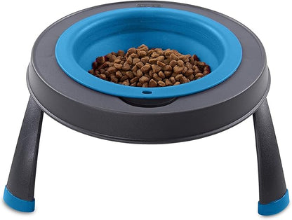 Dexas Pets Single Elevated Pet Feeder/Pet Bowl, I.5 Cup Capacity, Pro Blue, Small