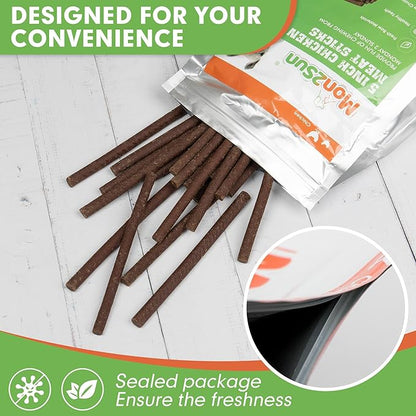 MON2SUN Dog Jerky Treats, 5 Inch Chicken Sticks (Chicken Liver Flavor) Rawhide Free Training Treats for Small Dogs, Soft and Healthy Snacks, 10.58oz (40 Count-Pack of 1)
