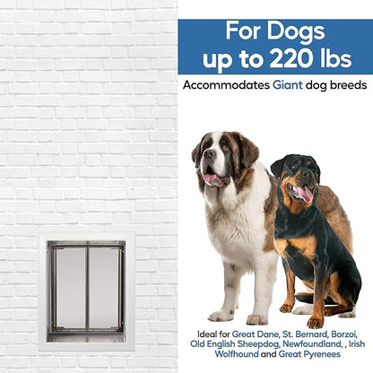 Plexidor Performance Pet Doors for Cats and Dogs - Wall Mount Pet Door with Lock and Key - Energy Efficient - White