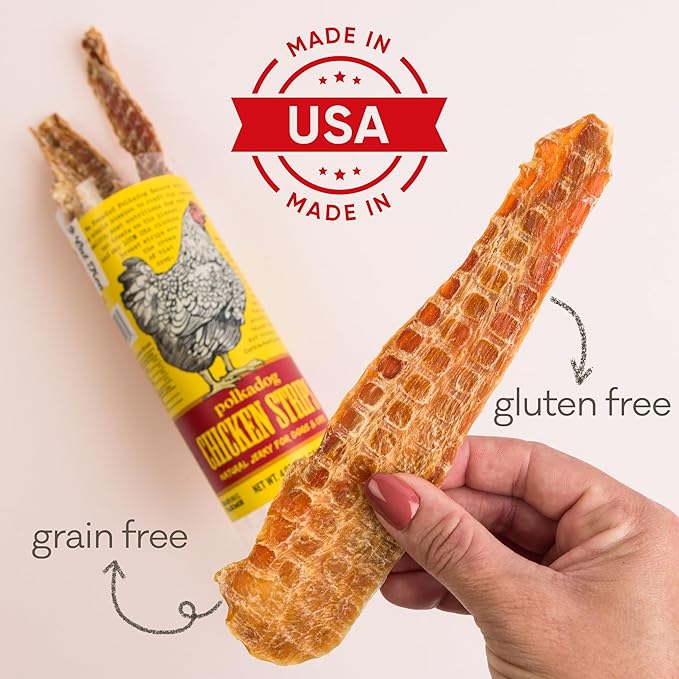 Polka Dog Bakery Chicken Strip Jerky Dog Treat, 4-Ounce