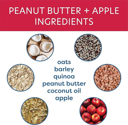Body and Soul Peanut Butter + Apple Crunchy Premium Training Dog Treat Superfood Oven Baked Biscuits Oats Barley & Quinoa, Clean Natural Plant Protein, No Additives No Fillers Made in USA 2Pk (20oz)