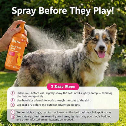 Zesty Paws Flea and Tick Spray for Dogs - Kill Fleas, Ticks & Their Eggs - Veterinarian Formulated - Soothes Itchy & Irritated Dog Skin - Cedarwood Oil, Rosemary Oil & Peppermint Oil