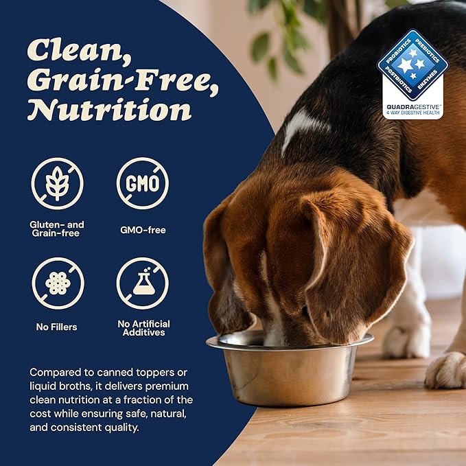 CLEAR CONSCIENCE PET® Barkinara™ SuperGravy® Natural Dog Food Gravy Topper, Hydration Broth Mix, Gluten and Grain Free Kibble Seasoning Powder Topper for Picky Eaters (2.1 oz. (14 Scoop))