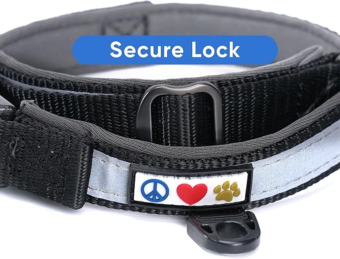 Pawtitas Lumberjack Padded Martingale Collar for Dogs | Soft Neoprene Dog Collar for Your pet's Comfort Made with Reflective Band for Maximum Visibility | Fits Small and Large Pets - XXS Black