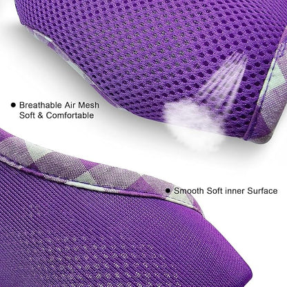 SuperBuddy Upgraded Soft Mesh Dog Harness, Super Breathable Lightweight Pet Harnesses for Puppy Dogs Outdoor Walking, Purple -XSmall