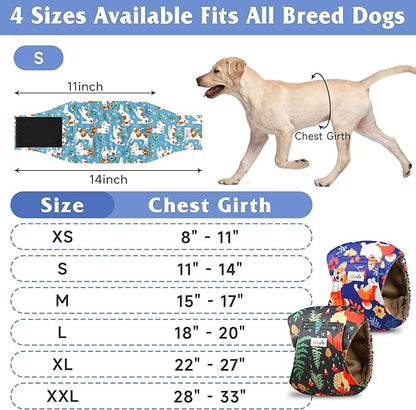 5 Pack Dog Diapers Male Reusable, Premium Belly Bands for Male Dogs, High Absorbing Dog Pee Wraps for Doggie in Incontinence or Training Flower XXL