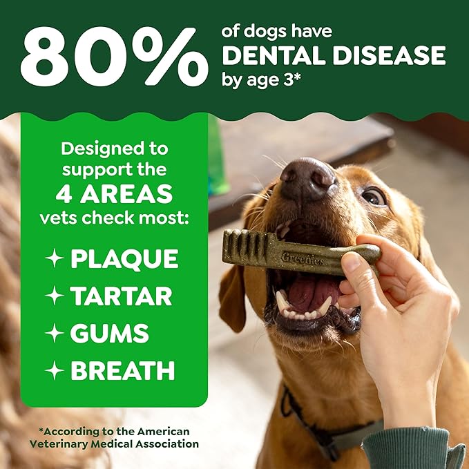Greenies Veterinarian-Recommended Adult Natural Dental Dog Treats Petite Size, Dog Dental Chews, Original Flavor, 3 oz. Pack, 5 Count