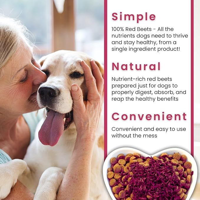 Olewo Original Red Beets for Dogs – Internal Support Dog Food Topper for Skin Sensitivity and Overall Balance, Prebiotic Fiber and Whole Food Nutrients, 5.5 lbs