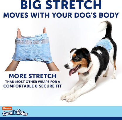 Hartz Comfitables Disposable Male Dog Wraps with Stretchy Waistband, Extra Small 46 Count