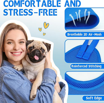 Supet Dog Grooming Hammock Harness for Dogs Cats, Relaxation Pet Nail Clipper Hammock, Restraint Dog & Small Animal Leashes Sling for Groomingk for Nail Trimming (Blue, 2XS)