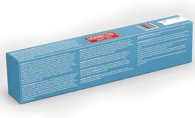 Ivermectin Horse Paste 1.87% Dewormer – Apple Flavored Anthelmintic, Broad-Spectrum Parasite Control for Horses (6-Pack)