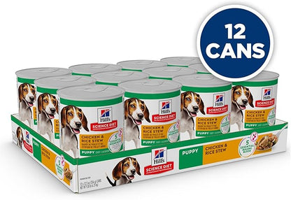 Hill's Science Diet Puppy Wet Dog Food, Chicken & Rice, 12.5 oz. Cans, 12-Pack