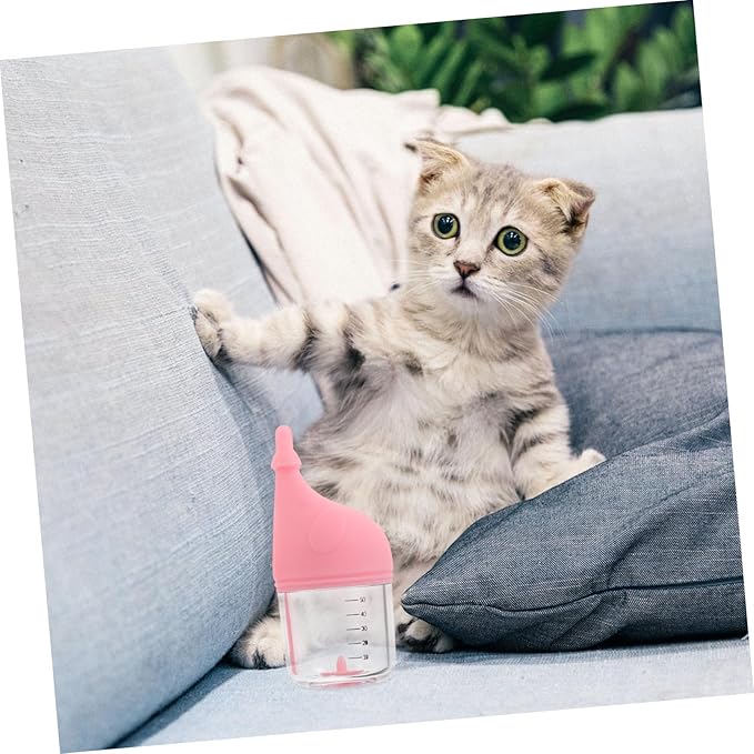 Levemolo Kitten Feeding Bottle Newborn Puppy and Kitten Milk Bottle Choke Nipple Portable for Puppies