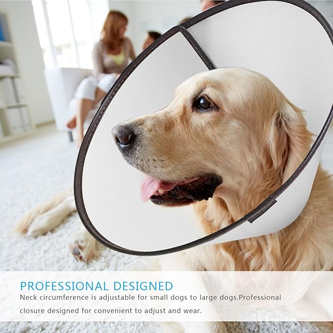 Adjustable Dog Elizabeth Collar Latest Upgrade Pet Protective Collar with Soft Edge Dog Neck Cone Recovery Cone Collar for Anti-Bite Lick, Surgery or Wound Healing (L)