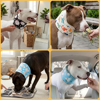 LovinPet Dog Recovery Collar, Adjustable Soft Cone for Medium & Large Dogs, Post-Surgery Comfort & Lick Prevention, Sheep Print,Black