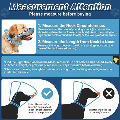 Dog Cone to Stop Licking, Clear Recovery Collar with Detachable Zipper, Sturdy Elizabethan Collar for Large Medium Small Dogs, Soft Adjustable Cone After Surgery Patented, Black XXL