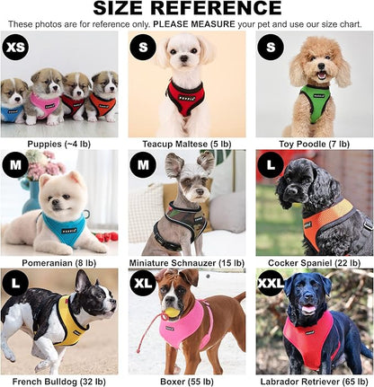 Puppia Soft Dog Harness No Choke Over-The-Head Triple Layered Breathable Mesh Adjustable Chest Belt and Quick-Release Buckle, Red, X-Small