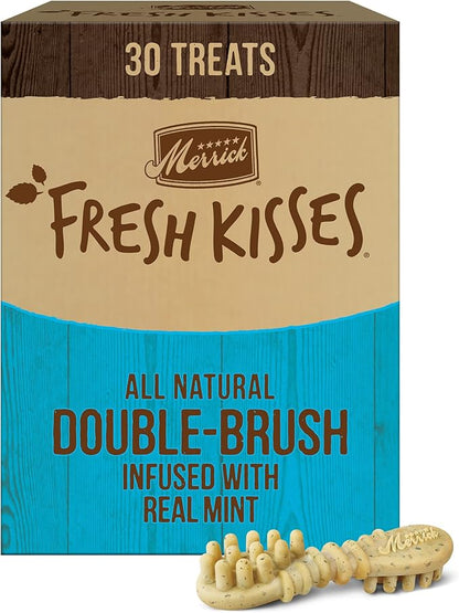 Merrick Fresh Kisses Dental Chews Infused With Real Mint, Medium Dog Chews for Dogs 25-50 lbs, 1.88 lb Box