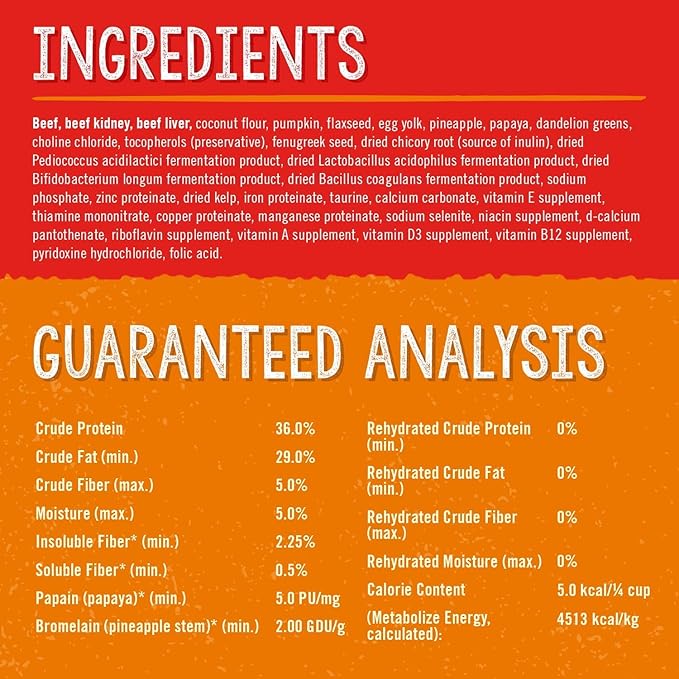Stella & Chewy's Freeze-Dried Raw Dog Food for Digestive Health - Grass-Fed Beef Dinner Morsels - Natural Solution for Sensitive Stomach, Gas & Firm Stools - Premium Raw Nutrition - 4.25oz