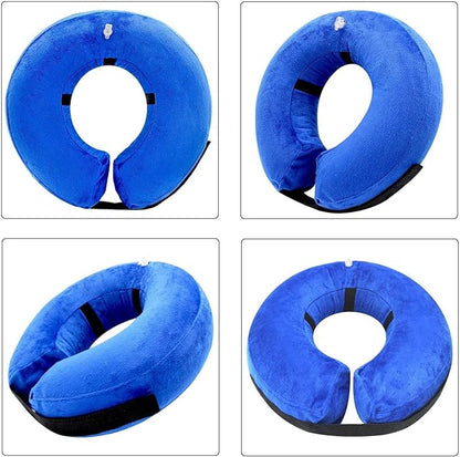Inflatable Dog Cone Collar Soft Dog Recovery Collar Adjustable Pet Neck Protector After Surgery to Prevent Biting Licking