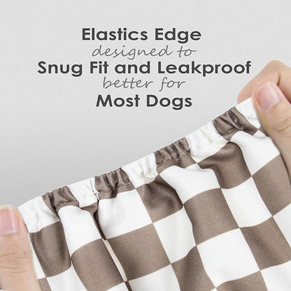 wegreeco Washable Male Dog Belly Band (Stylish Pattern)- Pack of 3 - Washable Male Dog Belly Wrap, Dog Diapers Male (Black, Grey, Dark Coffee Checkerboard, XX-Large)