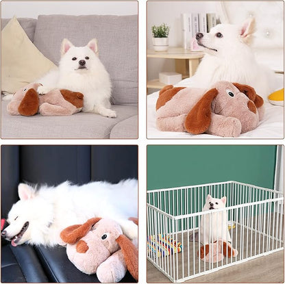 WEOK Puppy Heartbeat Toy, Dog Heartbeat Toy for Separation Anxiety Relief, Puppy Toy with Heartbeat Stuffed Animal Anxiety Calming Behavioral Aid Plush Toy for Dogs Cats Pets (Brown)