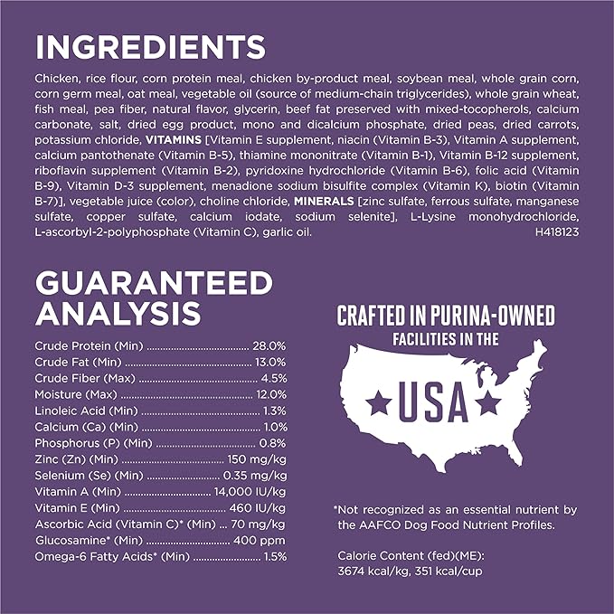 Purina ONE High Protein Dry Senior Dog Food Plus Vibrant Maturity Adult 7 Plus Formula - 31.1 lb. Bag