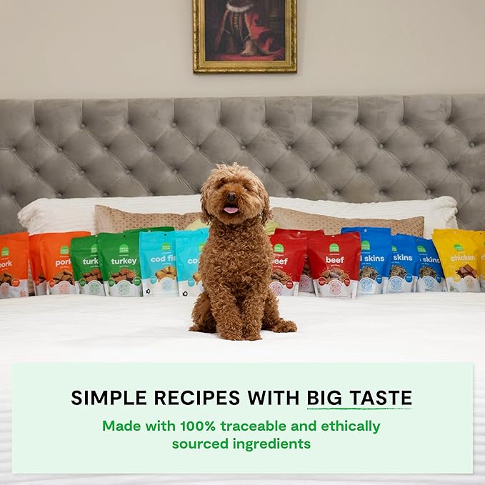 Open Farm, Dehydrated Dog Treats, High Protein & Low Carbohydrate Dog Snacks, Chewy Texture, Made with Ethically & Sustainably Sourced Ingredients, Turkey Recipe, 4.5oz Pouch