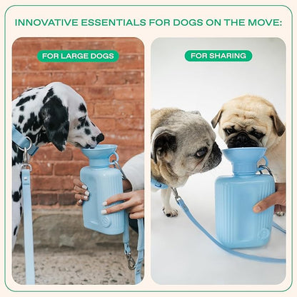 Springer Dog Water Bottle | Portable Travel Water Bottle Dispenser For Dogs - As Seen on Shark Tank | Patented, Leak-Proof Bottles Fill Bowl With Water - Ideal for Walking | BPA-Free 44oz Blue