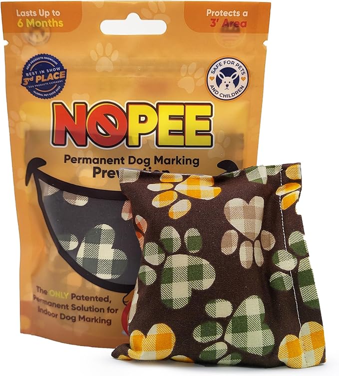 Dog Marking Prevention Product, Dog Pee Deterrent Indoor Dog & Puppy Potty Training Aids Long-Lasting Dog Pee Stopper Bag, Pet & Child Safe No Sprays, 6 Months Protection Brown Paws