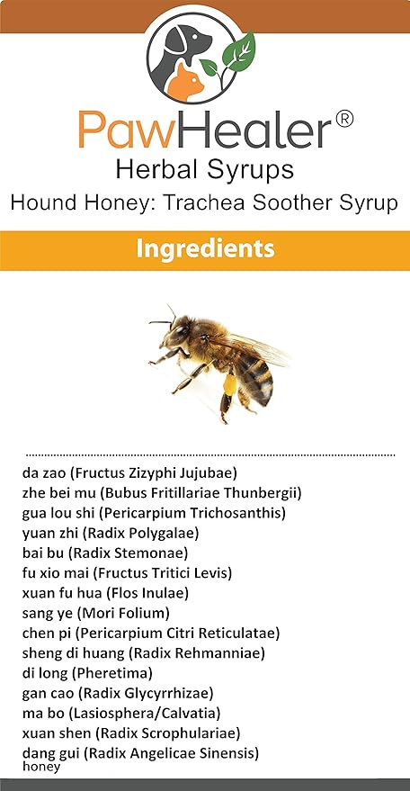 PawHealer® Hound Honey: Trachea Soother Syrup - 150 ml (5 fl oz) - Natural Herbal Remedy for Symptoms of Collapsed Trachea - Tastes Good - Easy to Administer