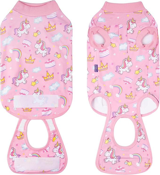 cyeollo Recovery Suit for Dogs Surgery Suit Female Spay Soft Pet Onesie Bodysuit After Sugery Male Dog Neuter Pet Clothes Medium Large Dogs Surgical Recovery Shirt, Unicorn XL