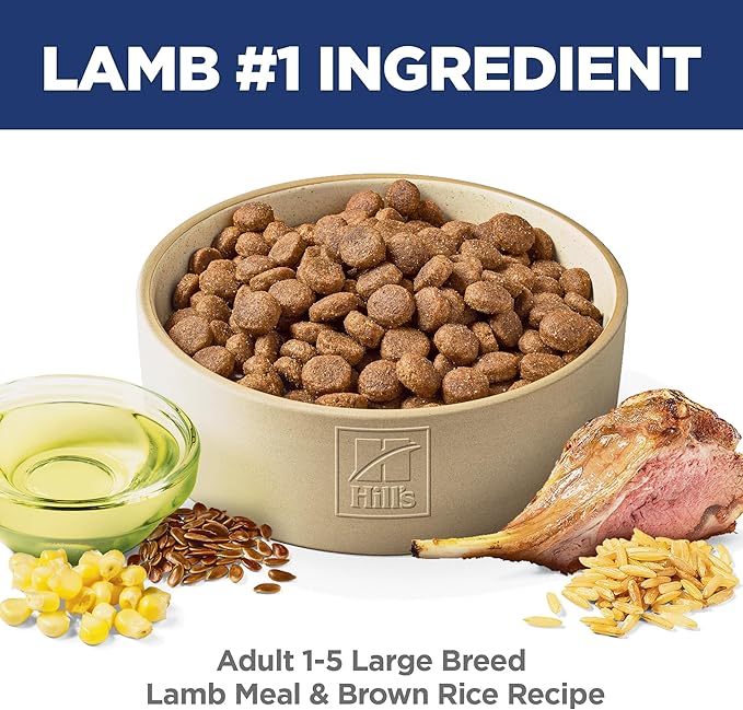 Hill's Science Diet Adult 1-5 Large Breed Recipe Dry Dog Food, Lamb Meal & Brown Rice, 33 lb. Bag