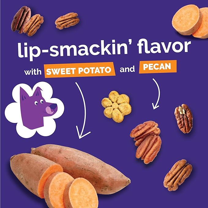 Fruitables Baked Dog Treats, Sweet Potato Snacks for Dogs, Low Calorie & Delicious, No Wheat, Corn or Soy, Healthy Puppy Training Treats, Made in the USA, Sweet Potato and Cranberry Flavor, 7oz
