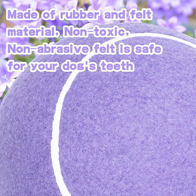 Banfeng Big Tennis Ball for Dogs, Giant Dog Tennis Ball Toy Large Outdoor Sports Gift for Small Medium Large Dog (Light Purple, 9.5 inch)