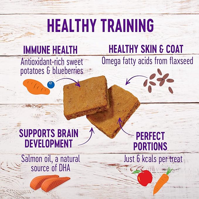 Wellness Soft Puppy Bites Healthy Grain-Free Treats for Training, Dog Treats with Real Meat and DHA, No Artificial Flavors (Lamb & Salmon, 8-Ounce Bag) (Pack of 2)
